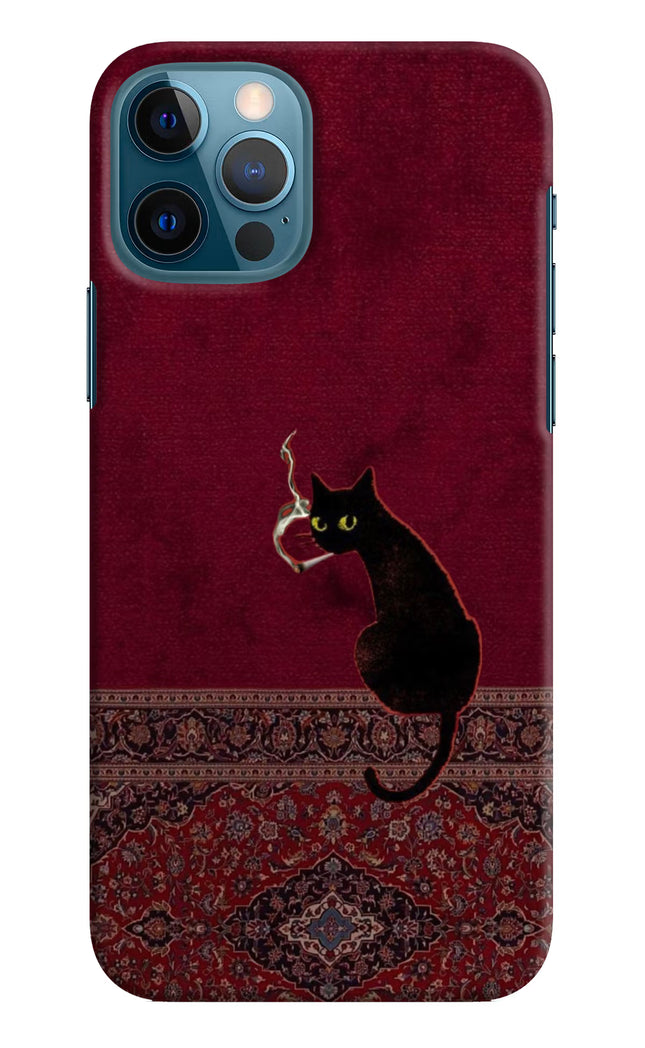Midnight Cat iPhone 12 Pro Hard Case Back Cover by Casekaro