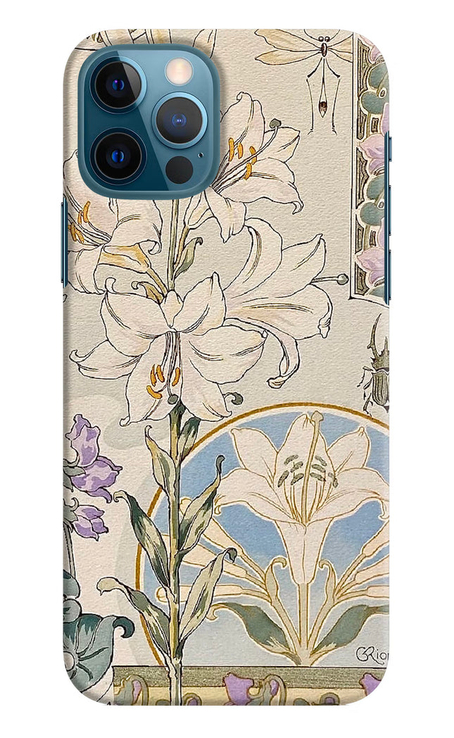 White Lily iPhone 12 Pro Hard Case Back Cover by Casekaro