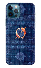 Koi Blue iPhone 12 Pro Hard Case Back Cover by Casekaro