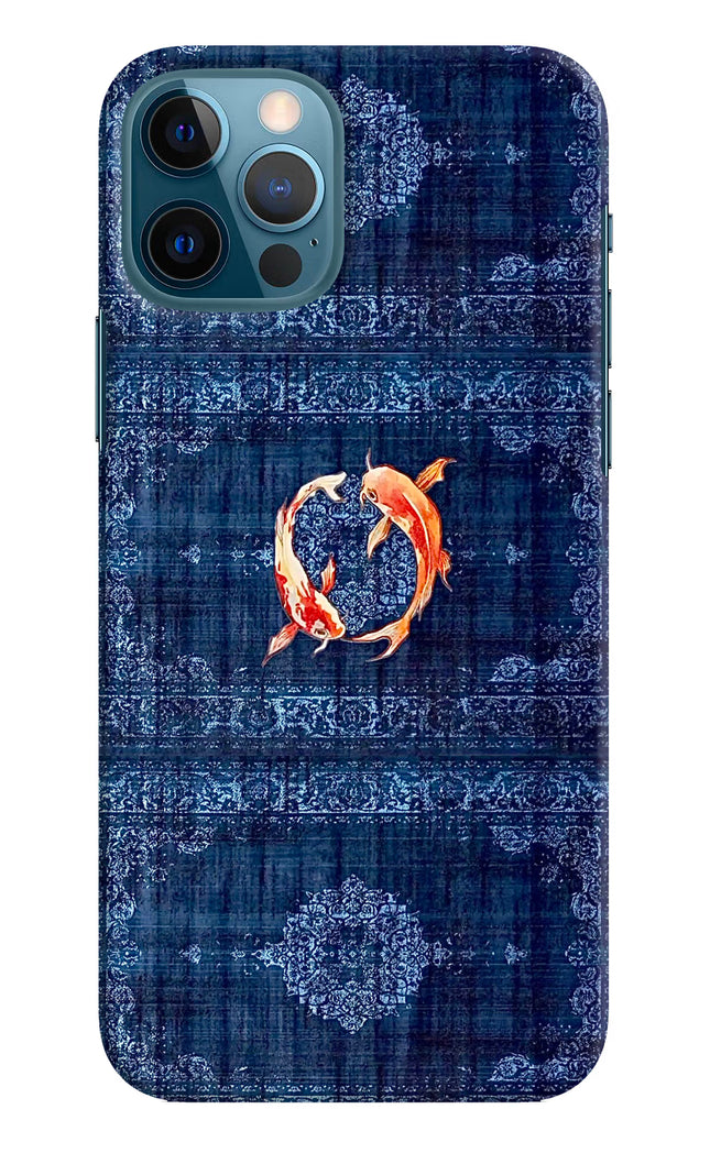 Koi Blue iPhone 12 Pro Hard Case Back Cover by Casekaro