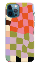 Wavy Grid iPhone 12 Pro Hard Case Back Cover by Casekaro