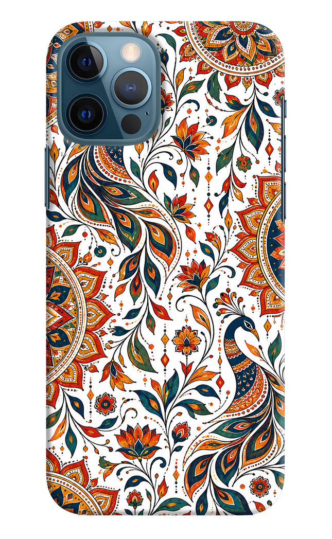 White Mayura iPhone 12 Pro Hard Case Back Cover by Casekaro