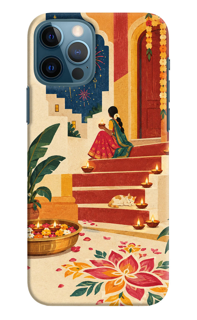 Diwali Rangoli iPhone 12 Pro Hard Case Back Cover by Casekaro