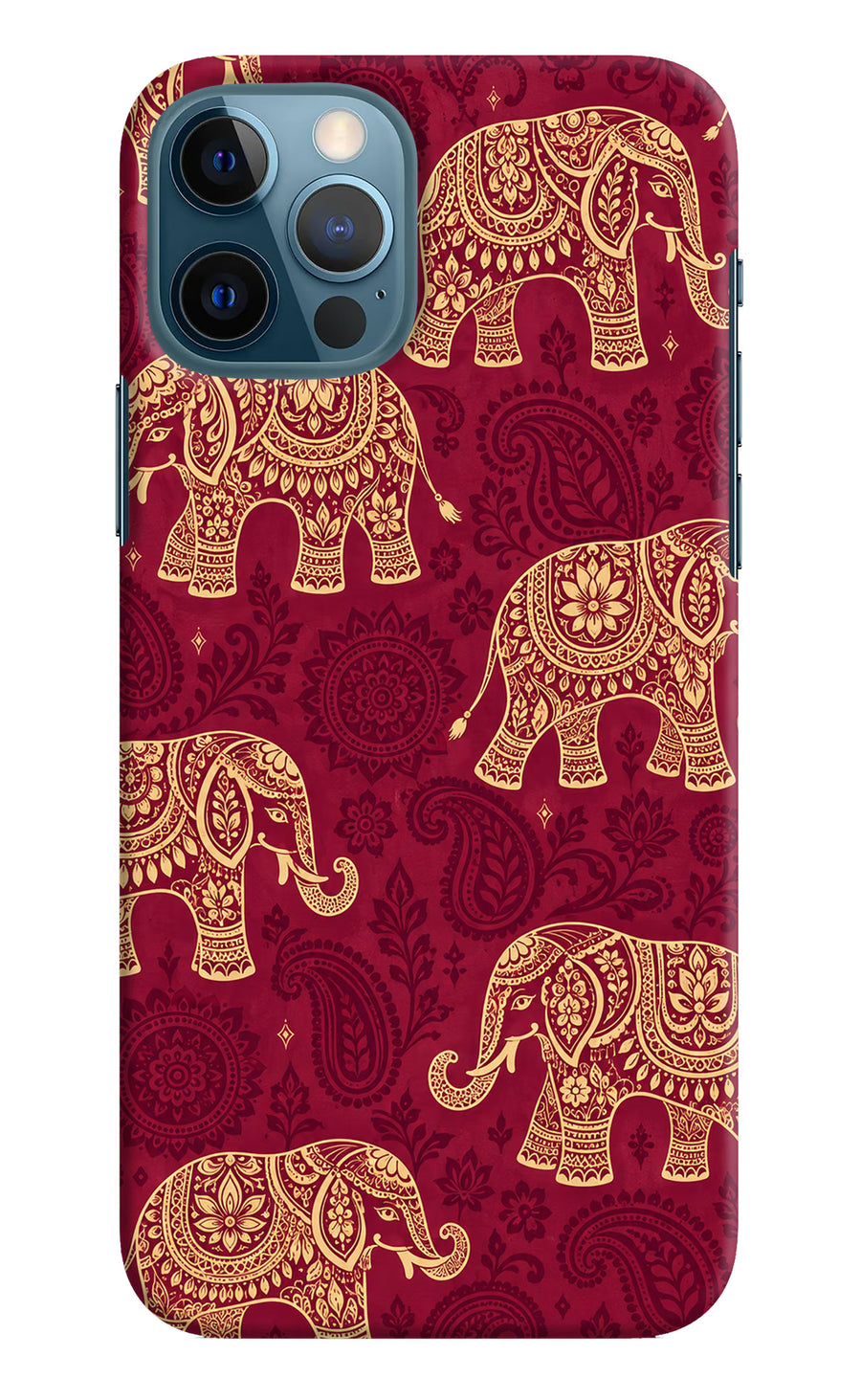 Maroon Elephant iPhone 12 Pro Back Cover, Hard case
