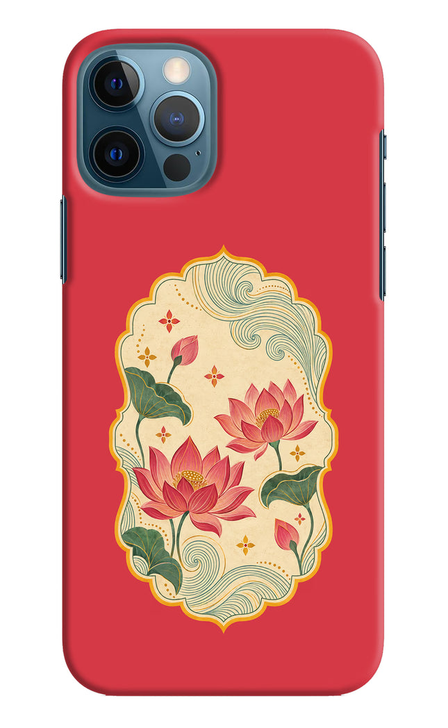 Pink Lotus iPhone 12 Pro Hard Case Back Cover by Casekaro