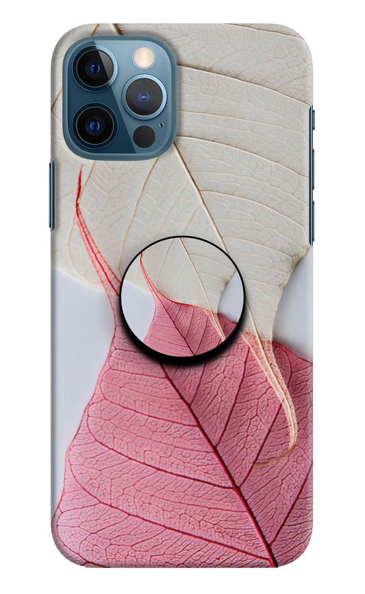White Pink Leaf iPhone 12 Pro Pop Case by Casekaro