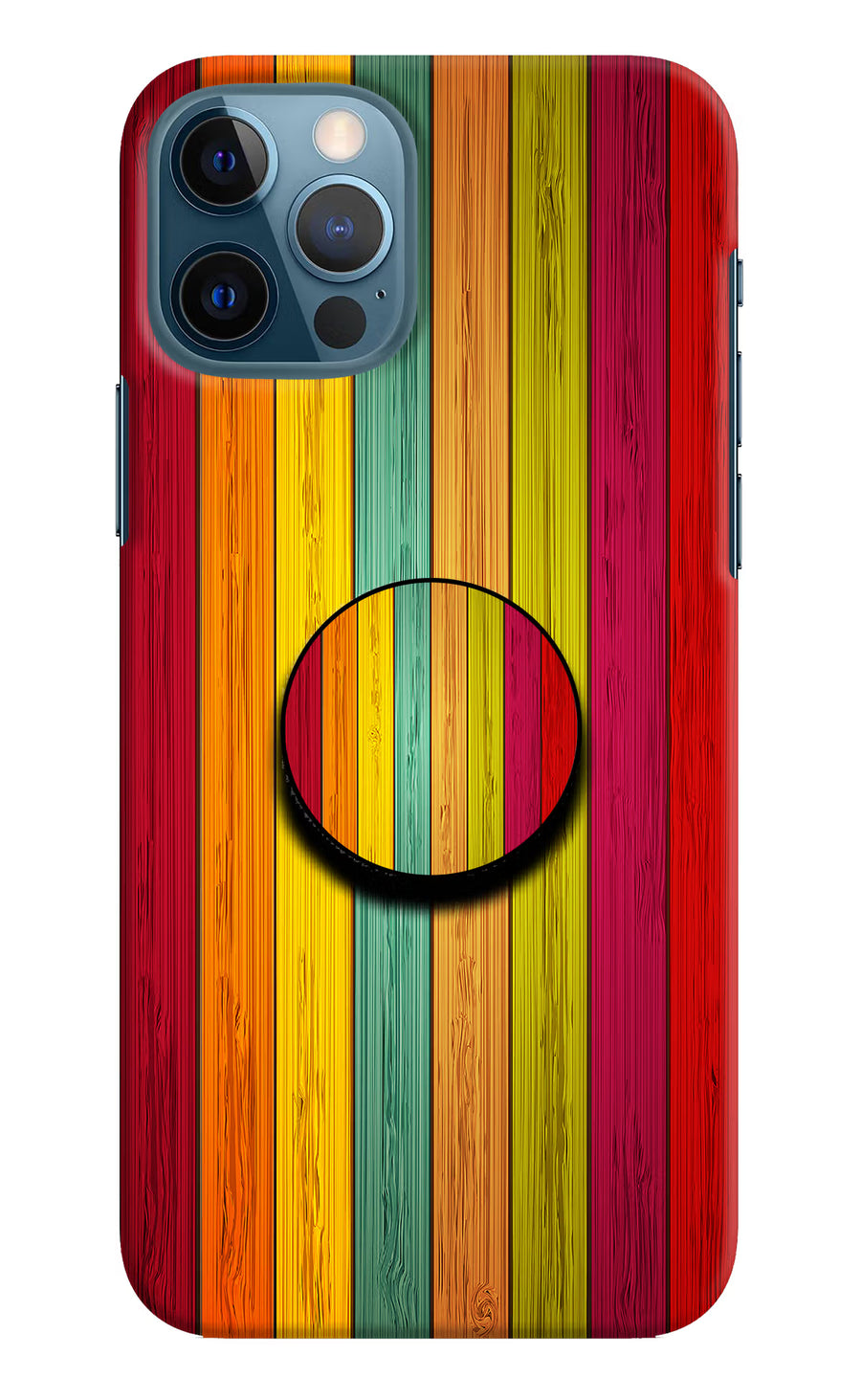 Multicolor Wooden iPhone 12 Pro Pop Case, Hard case