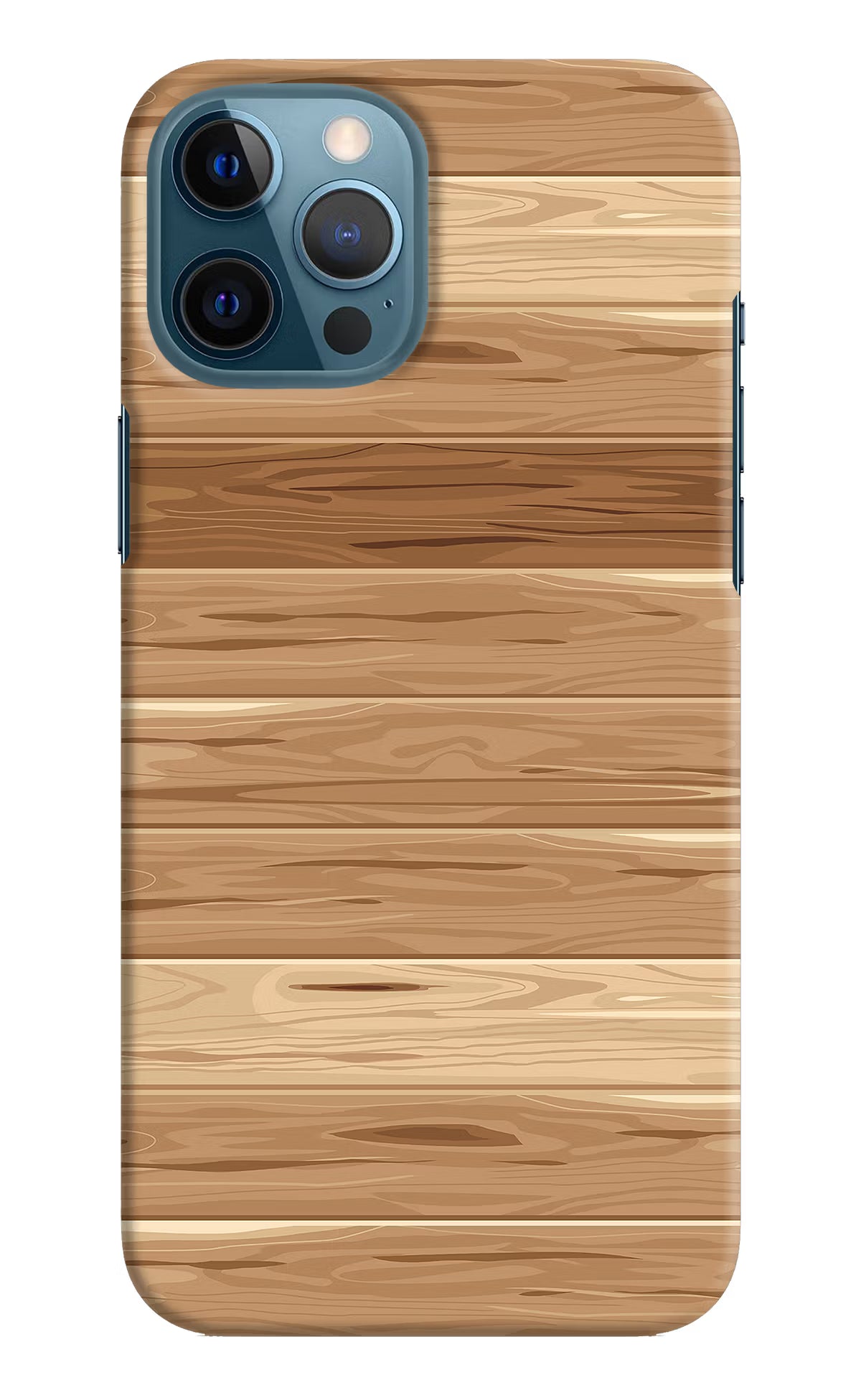 Wooden Vector iPhone 12 Pro Max Hard Case Back Cover by Casekaro