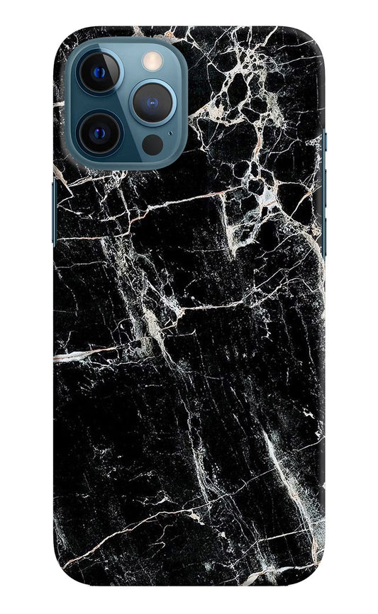 Black Marble Texture iPhone 12 Pro Max Hard Case Back Cover by Casekaro