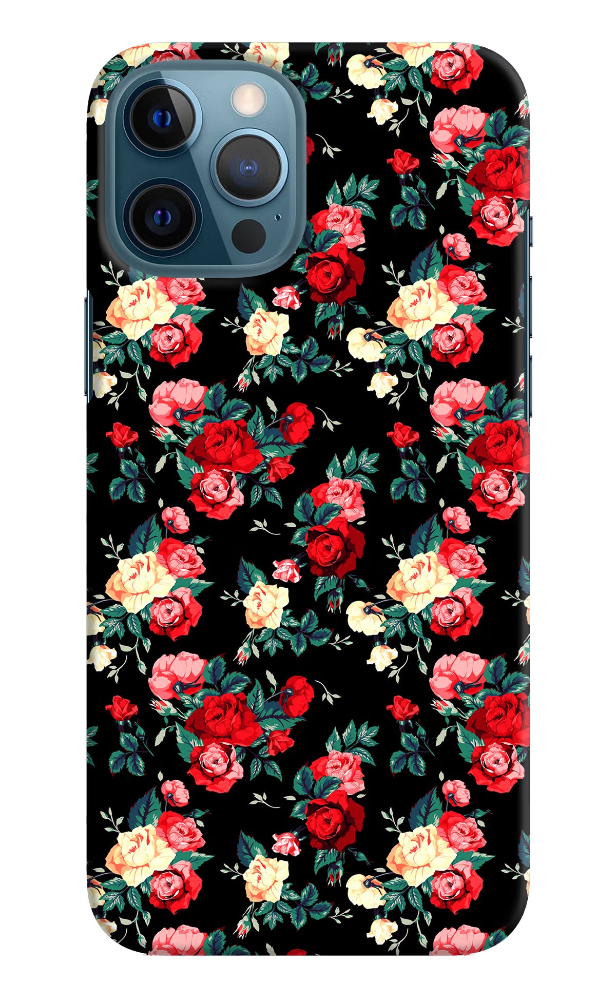 Rose Pattern iPhone 12 Pro Max Hard Case Back Cover by Casekaro