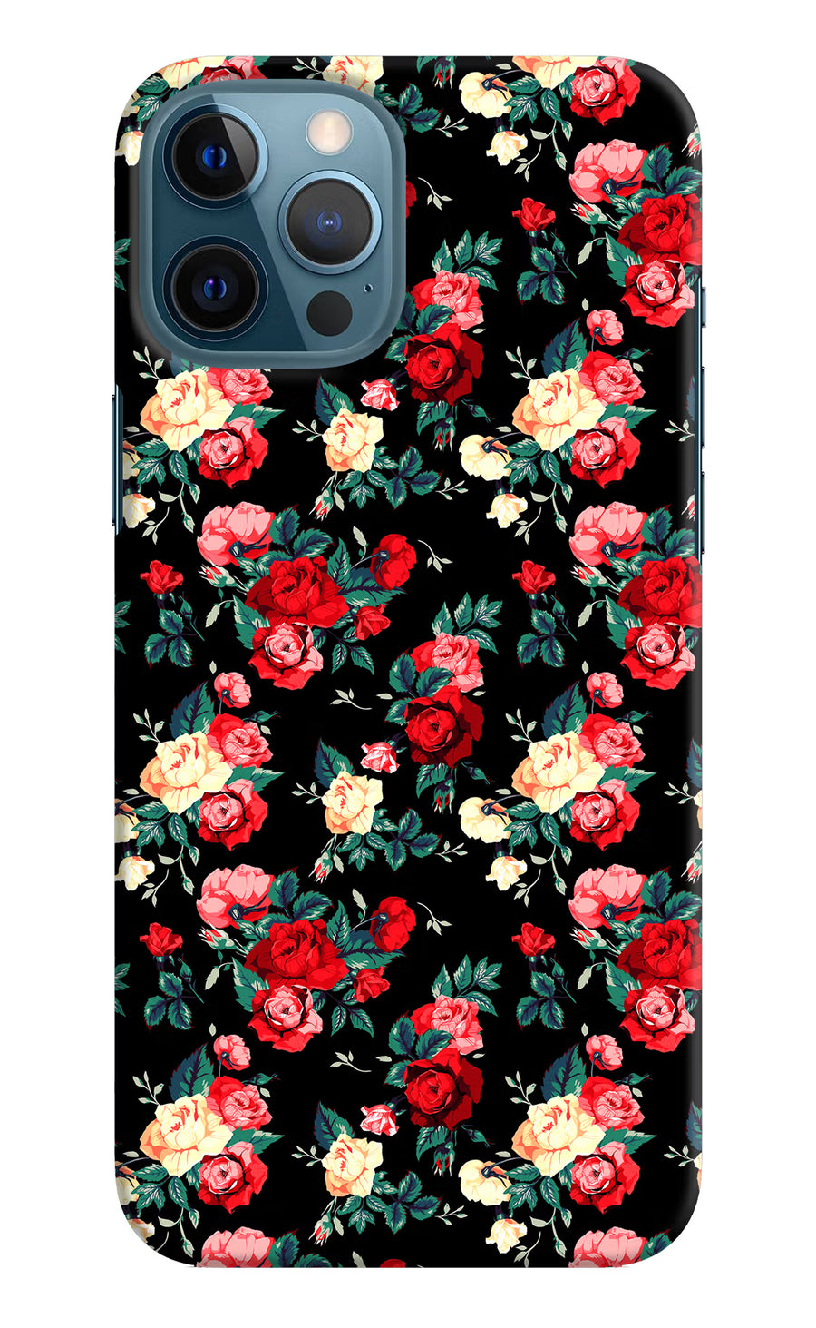 Rose Pattern iPhone 12 Pro Max Back Cover, Hard case