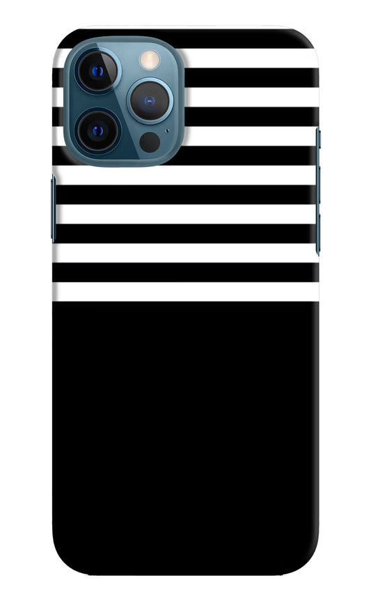 Black and White Print iPhone 12 Pro Max Hard Case Back Cover by Casekaro