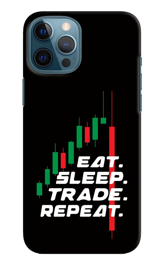 Eat Sleep Trade Repeat iPhone 12 Pro Max Hard Case Back Cover by Casekaro