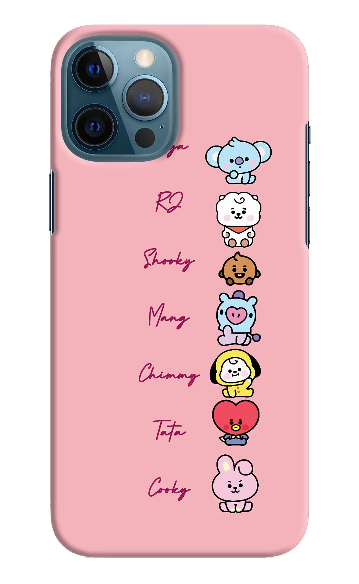 BTS names iPhone 12 Pro Max Hard Case Back Cover by Casekaro