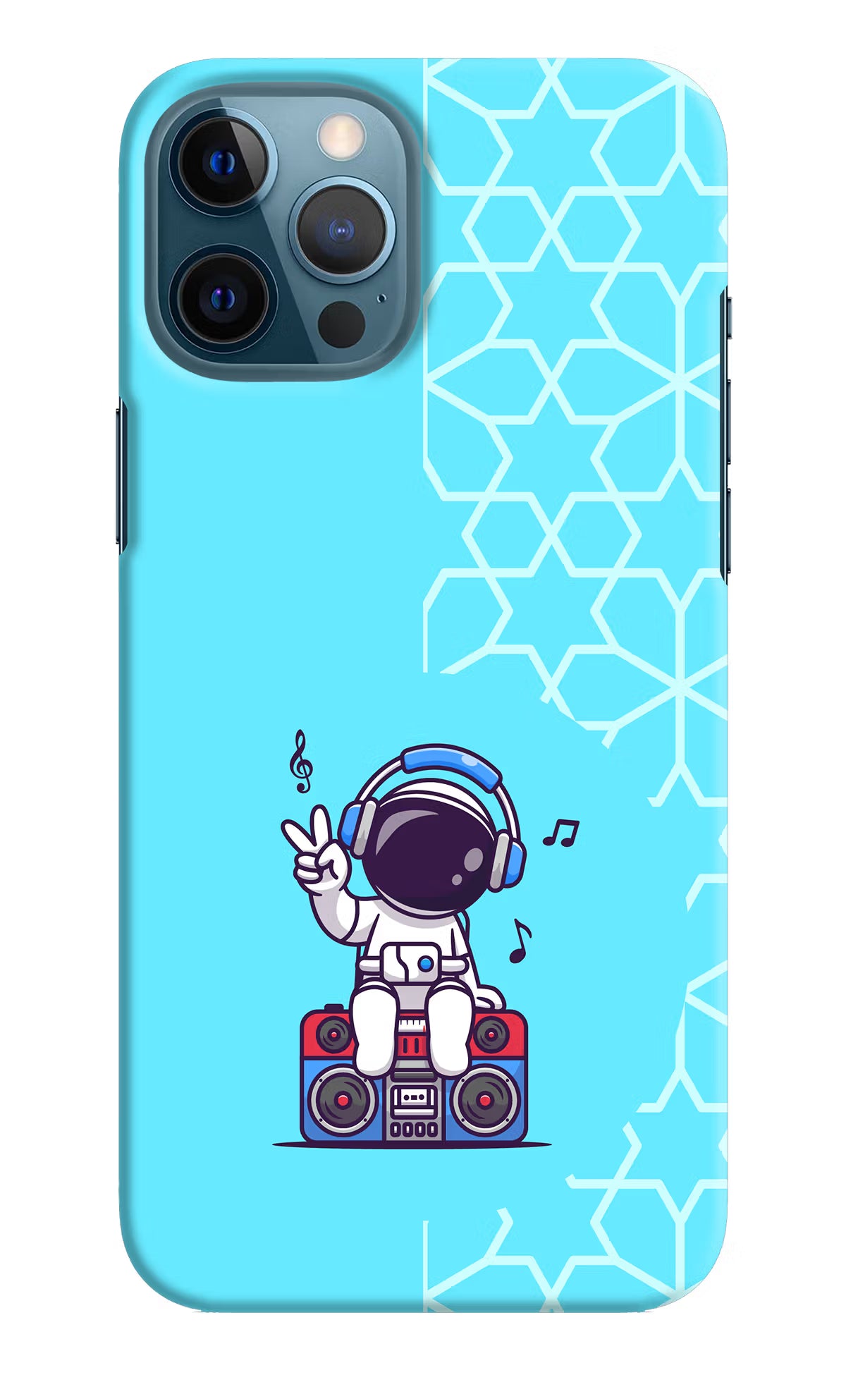 Cute Astronaut Chilling iPhone 12 Pro Max Hard Case Back Cover by Casekaro
