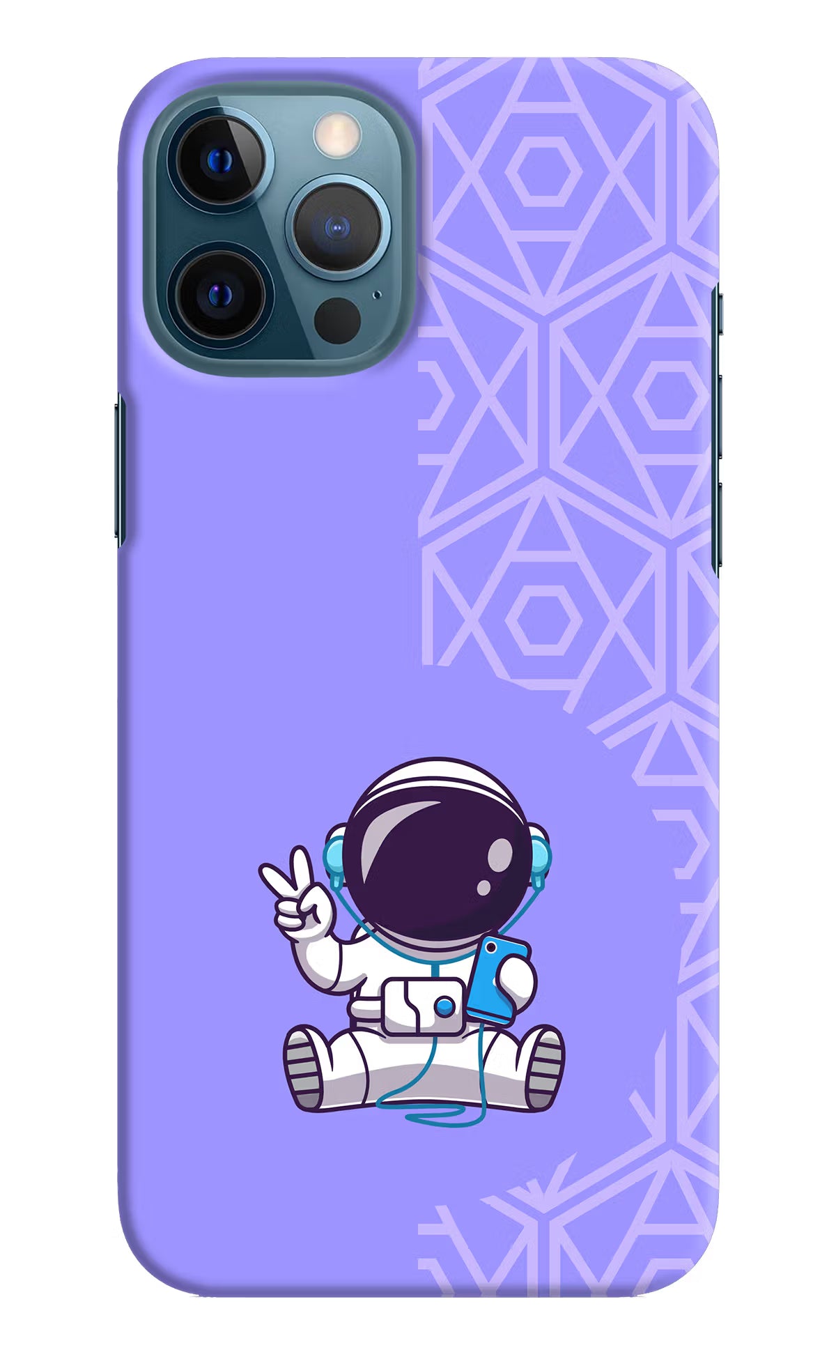 Cute Astronaut Chilling iPhone 12 Pro Max Hard Case Back Cover by Casekaro