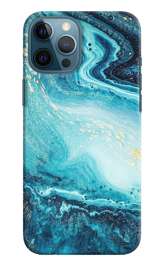 Blue Glitter Marble iPhone 12 Pro Max Hard Case Back Cover by Casekaro