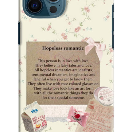 Hopeless Romantic iPhone 12 Pro Max Hard Case Back Cover by Casekaro