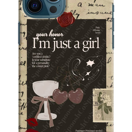 I am just a girl iPhone 12 Pro Max Hard Case Back Cover by Casekaro