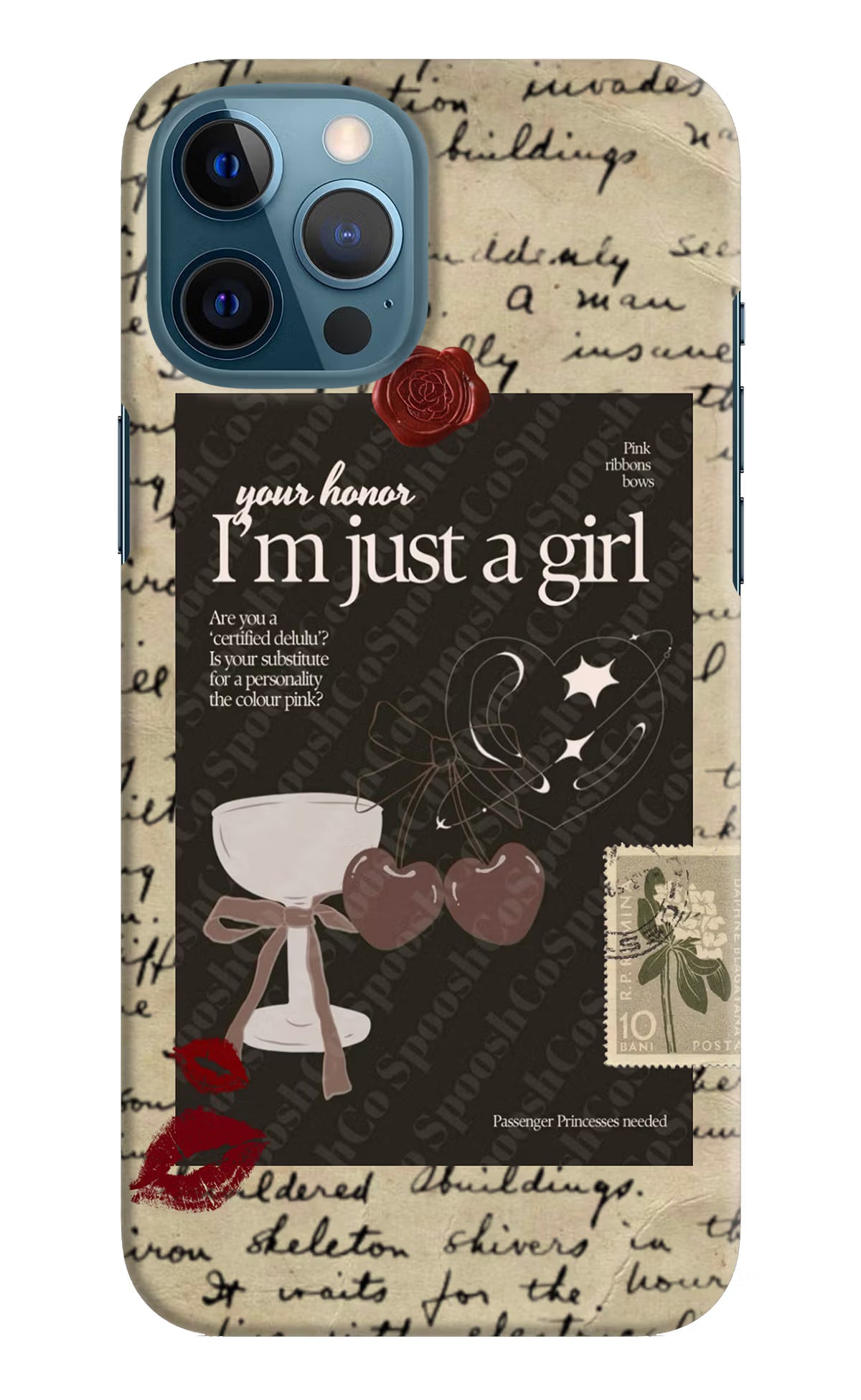 I am just a girl iPhone 12 Pro Max Hard Case Back Cover by Casekaro