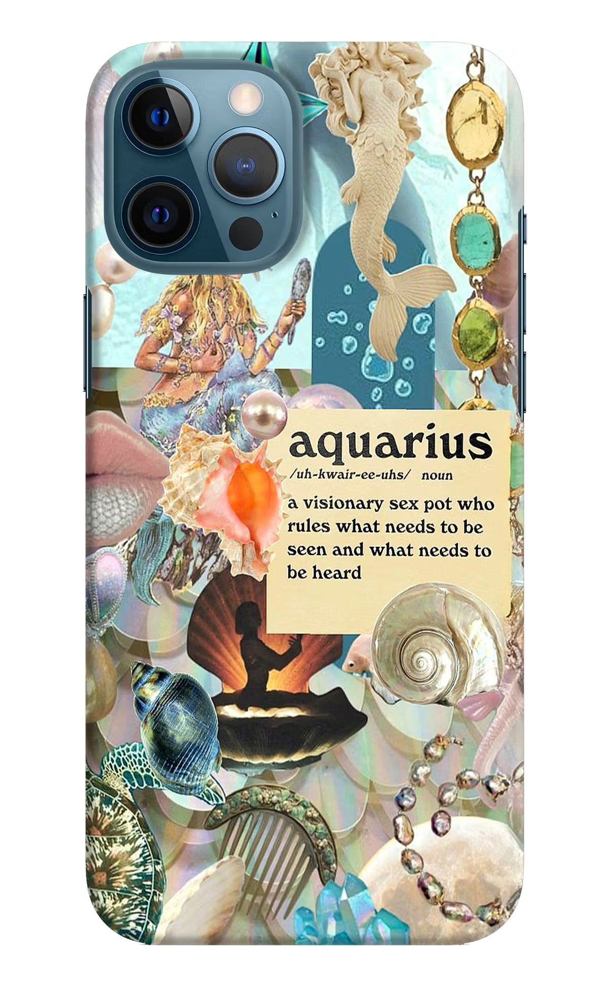 Aquarius Zodiac iPhone 12 Pro Max Hard Case Back Cover by Casekaro