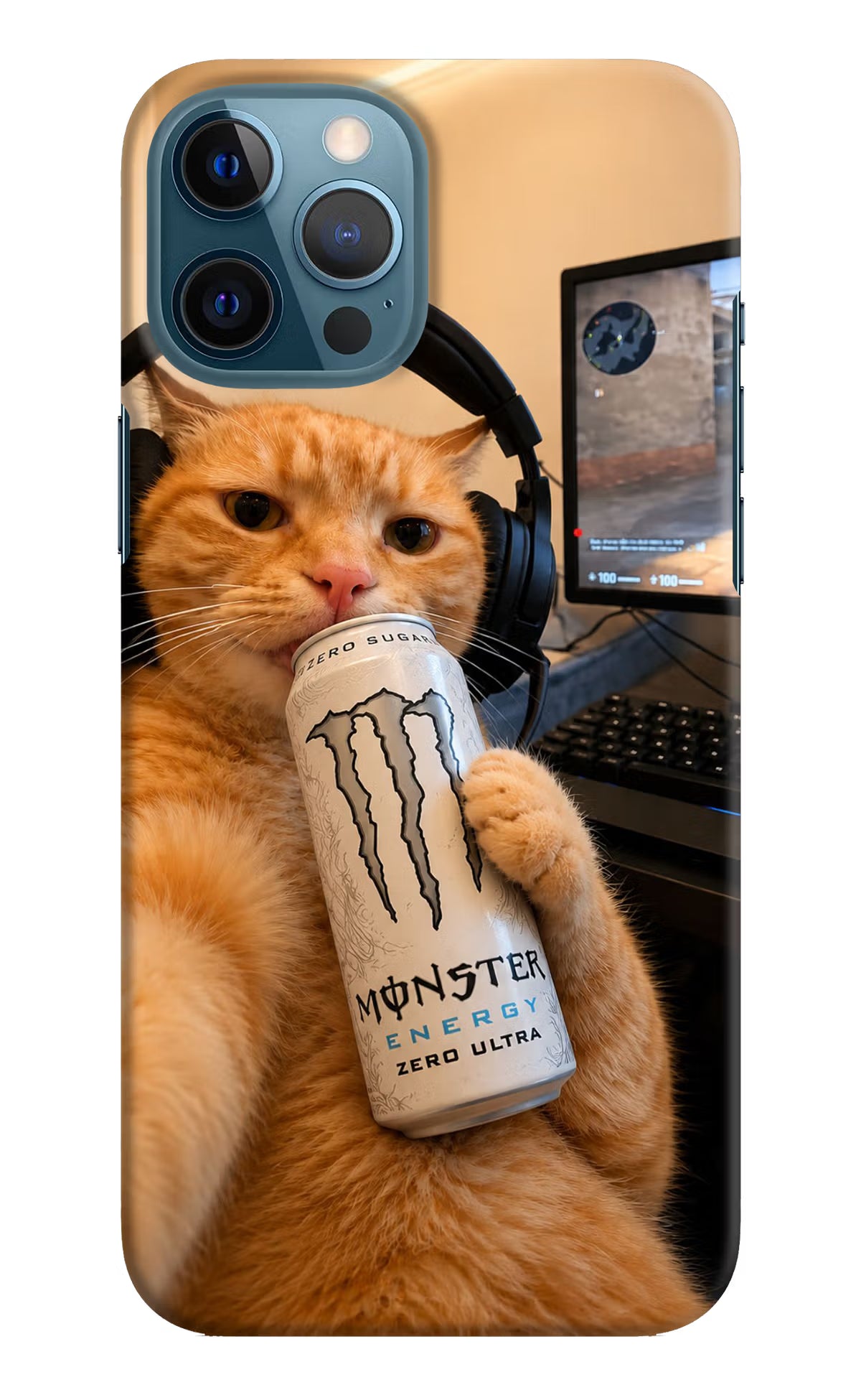 Gamer Cat Energy iPhone 12 Pro Max Back Cover