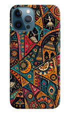 Folk Print iPhone 12 Pro Max Back Cover