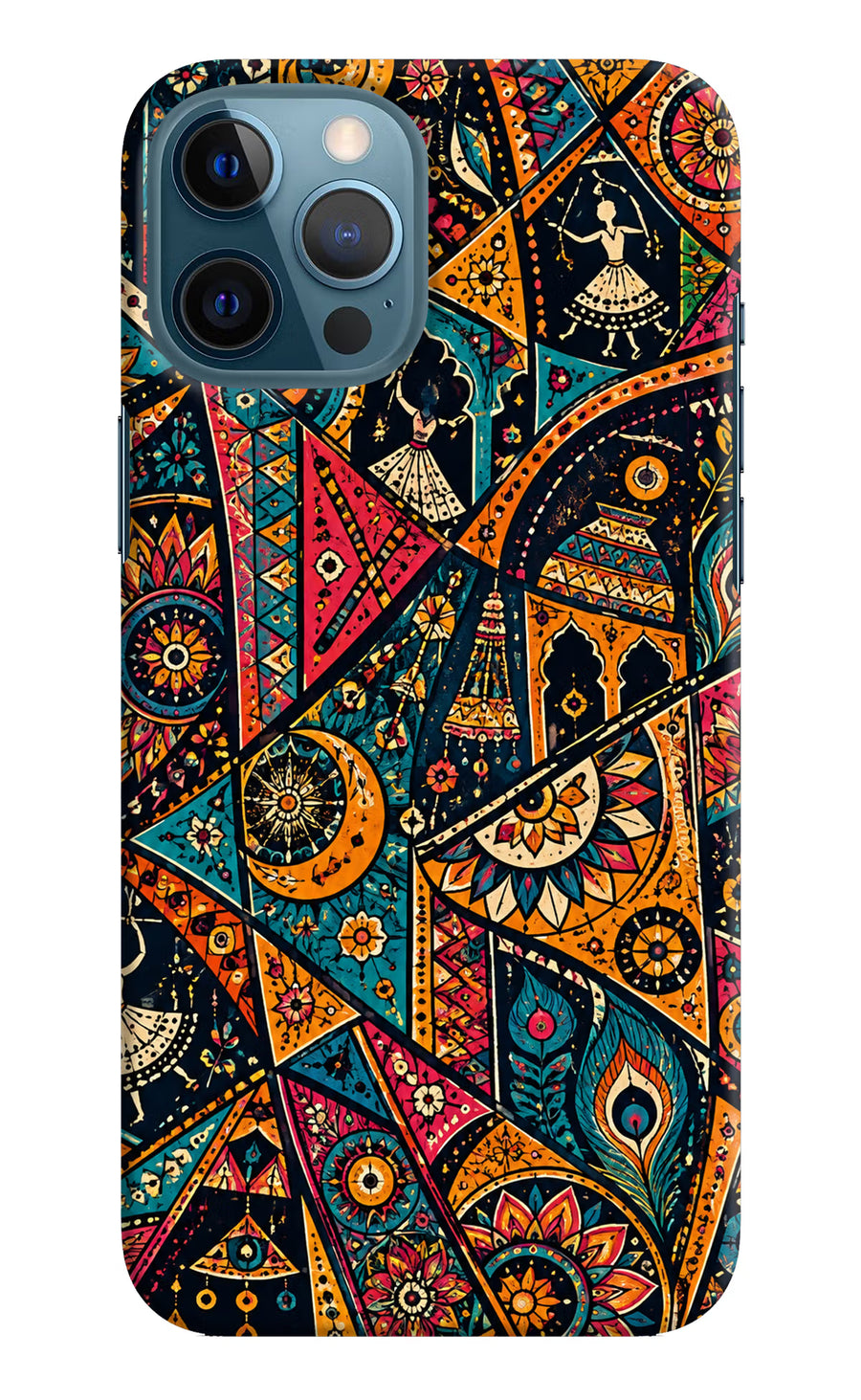 Folk Print iPhone 12 Pro Max Back Cover, Hard case