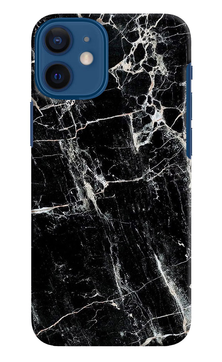 Black Marble Texture iPhone 12 Mini Back Cover, Hard case