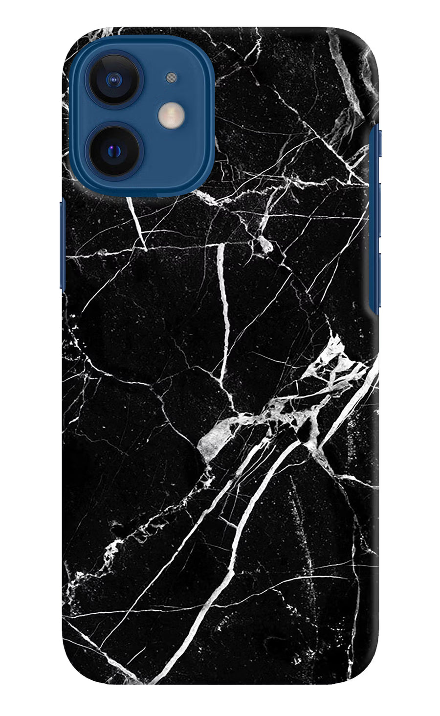 Black Marble Pattern iPhone 12 Mini Back Cover, Hard case