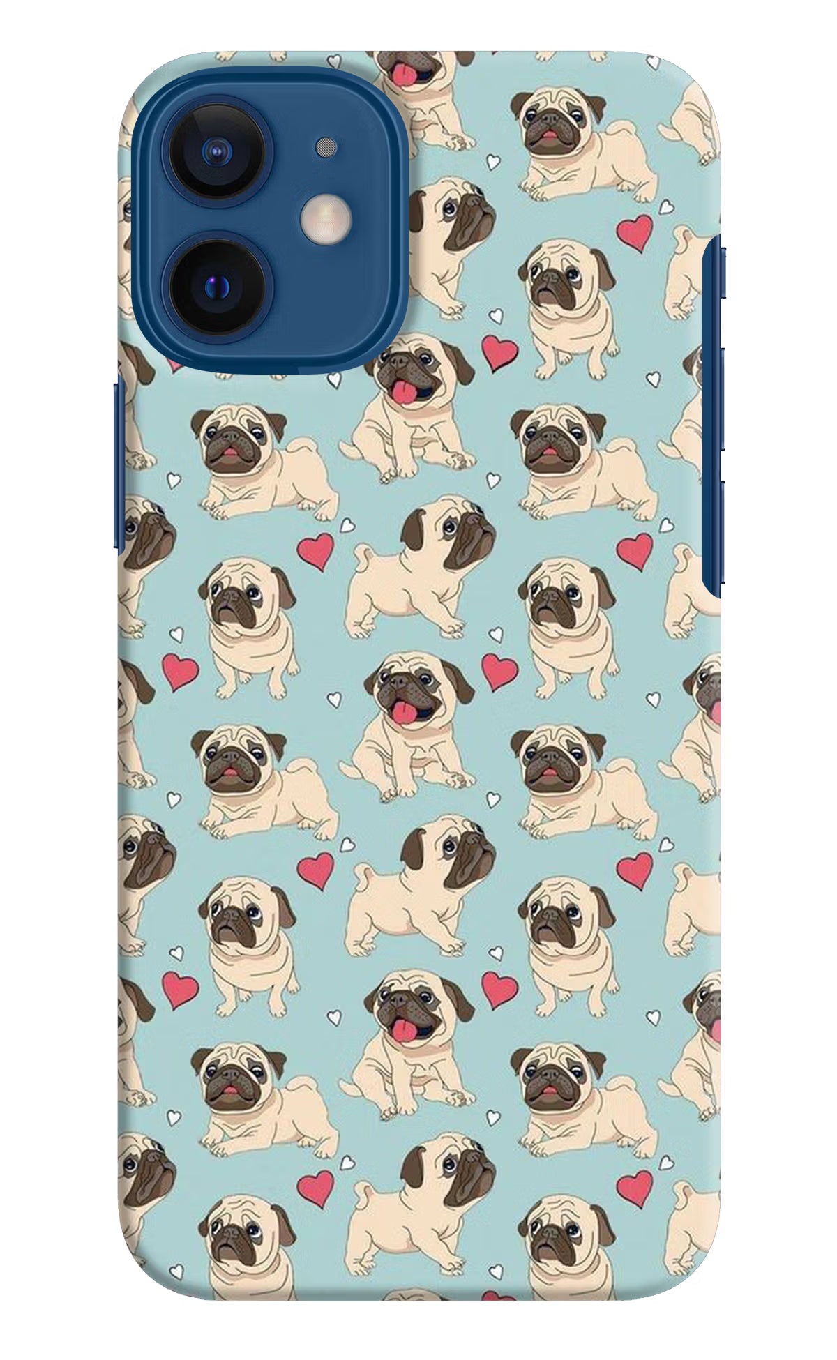 Pug Dog iPhone 12 Mini Hard Case Back Cover by Casekaro