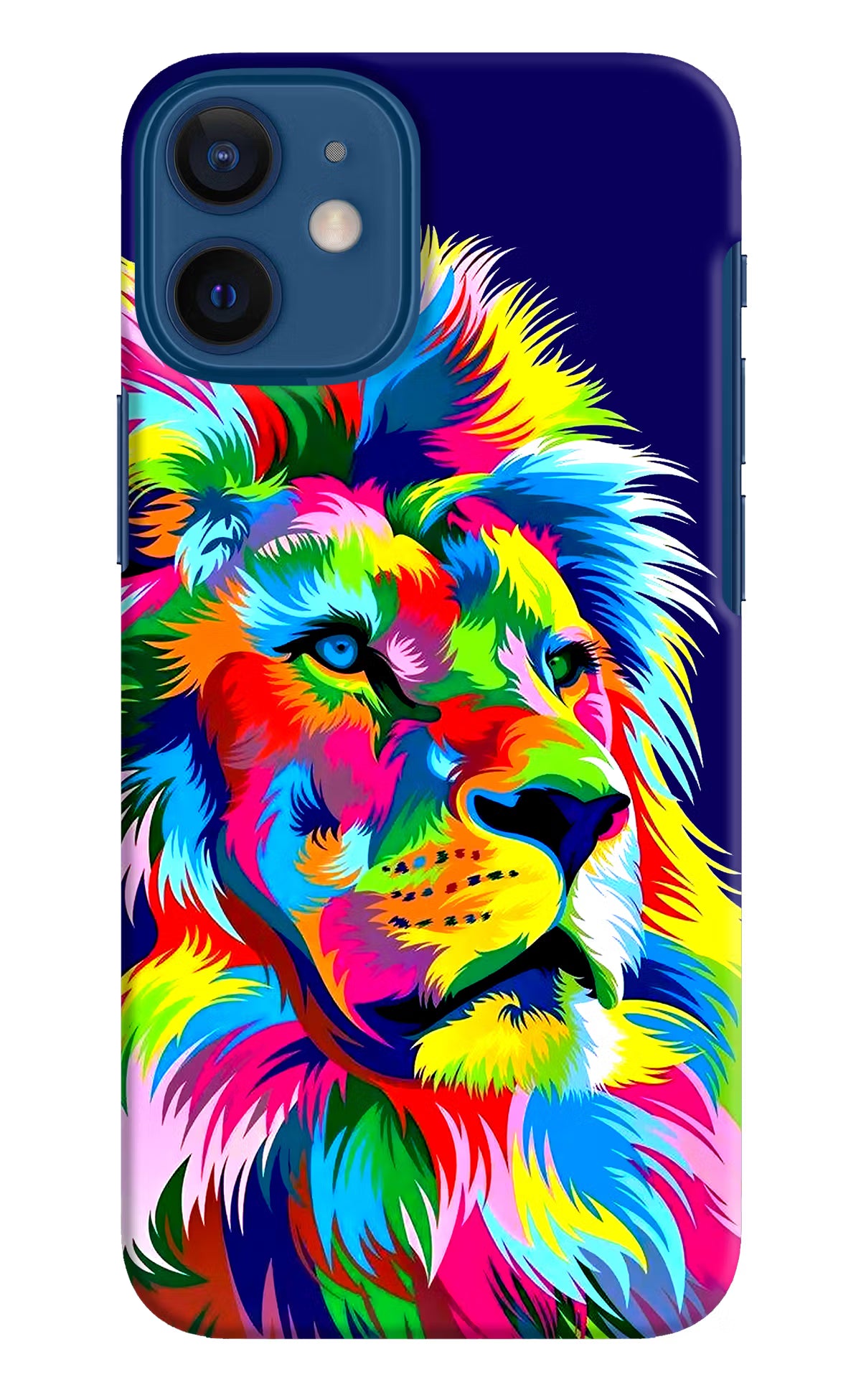 Vector Art Lion iPhone 12 Mini Hard Case Back Cover by Casekaro