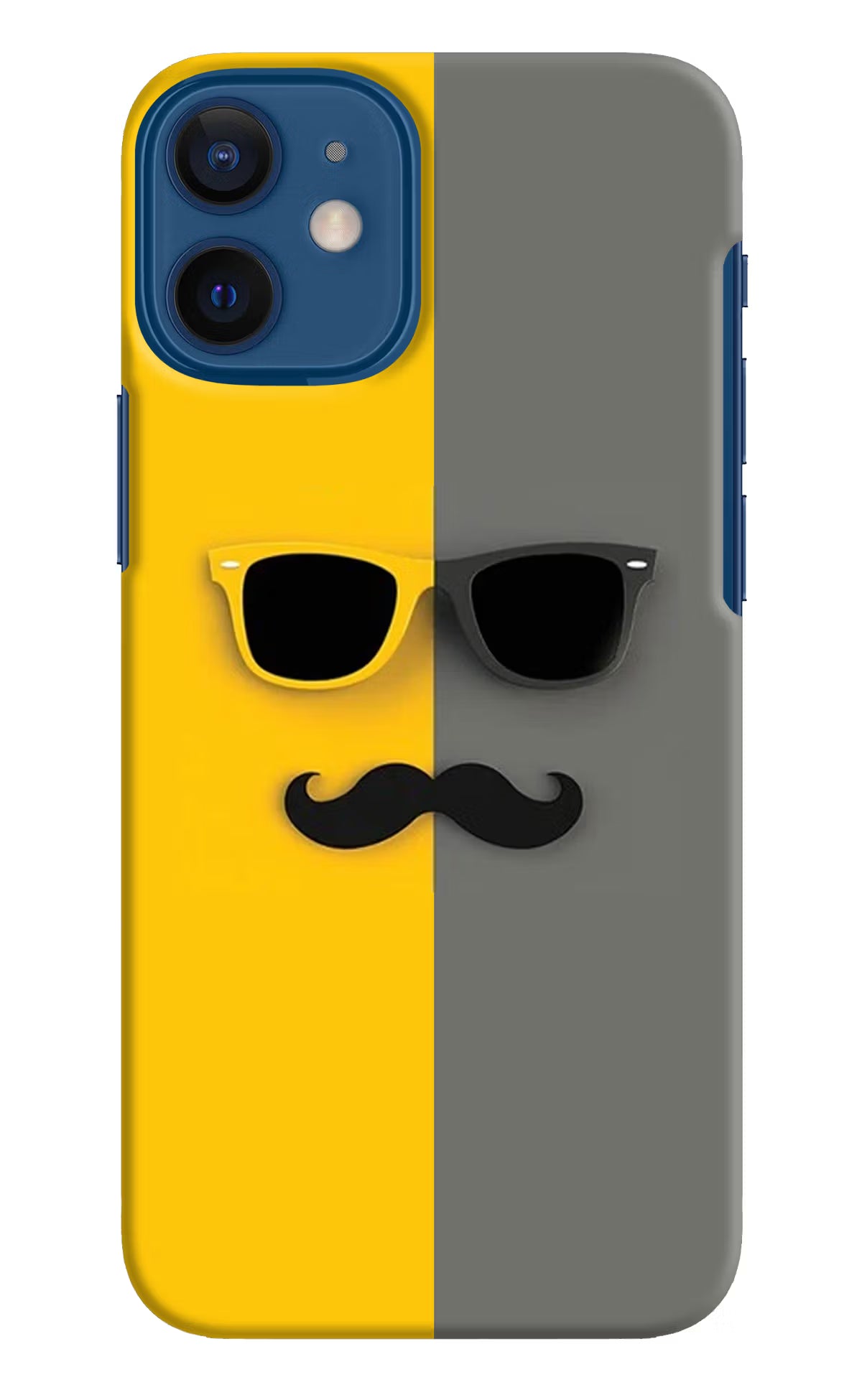 Sunglasses with Mustache iPhone 12 Mini Hard Case Back Cover by Casekaro