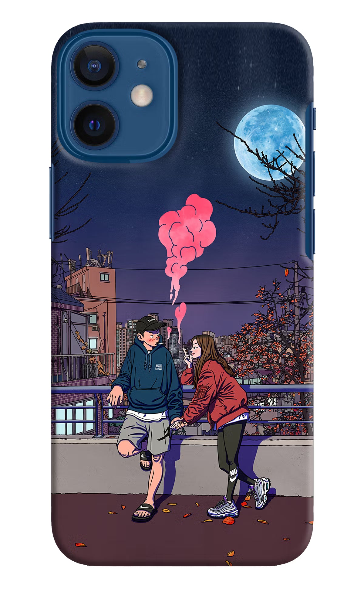 Chilling Couple iPhone 12 Mini Hard Case Back Cover by Casekaro