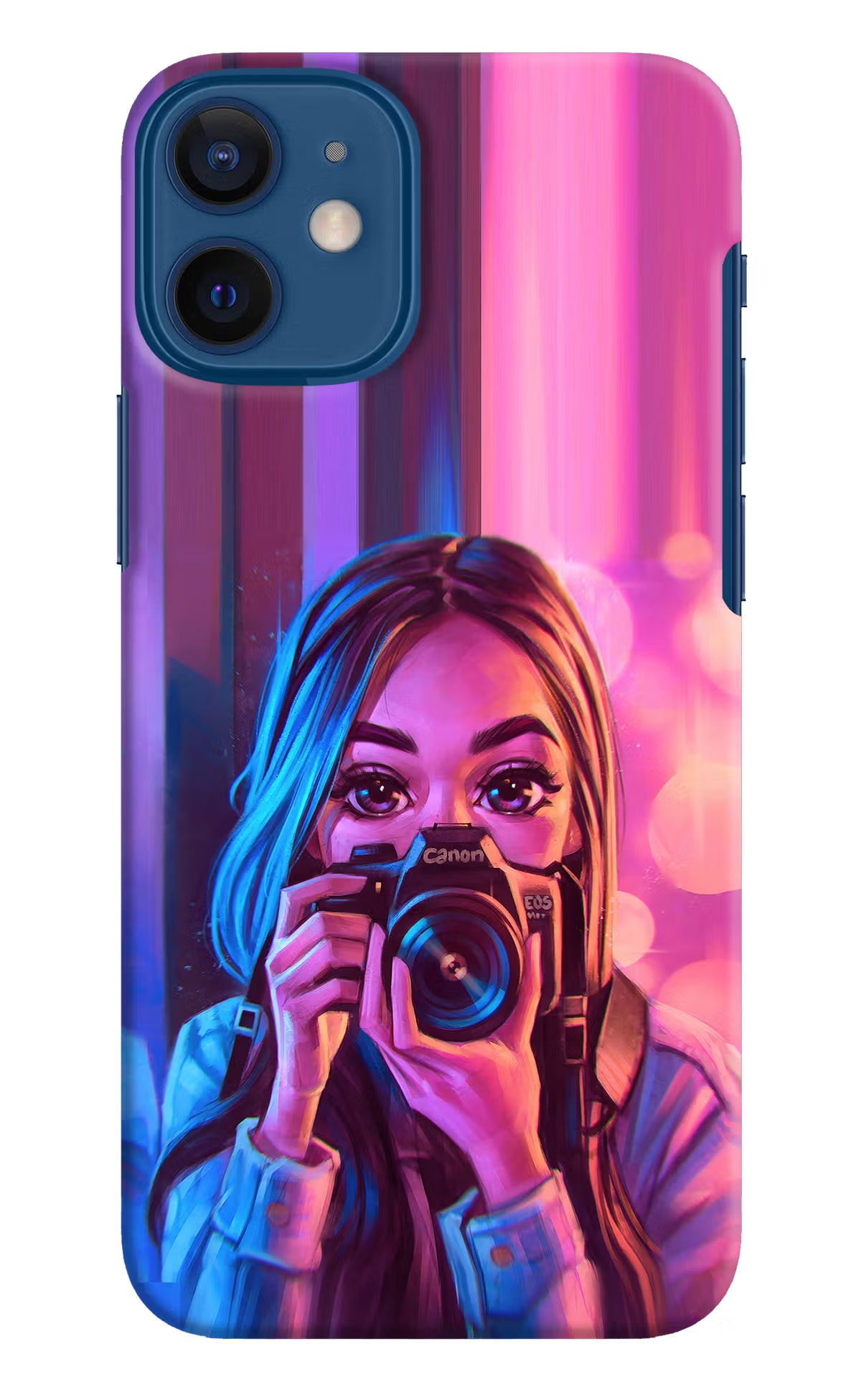 Girl Photographer iPhone 12 Mini Hard Case Back Cover by Casekaro