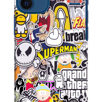 Sticker Bomb iPhone 12 Mini Hard Case Back Cover by Casekaro