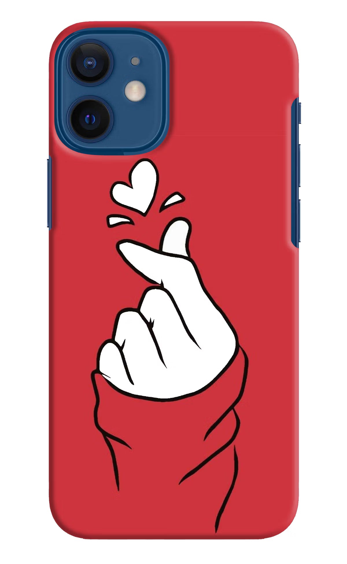 Korean Love Sign iPhone 12 Mini Hard Case Back Cover by Casekaro
