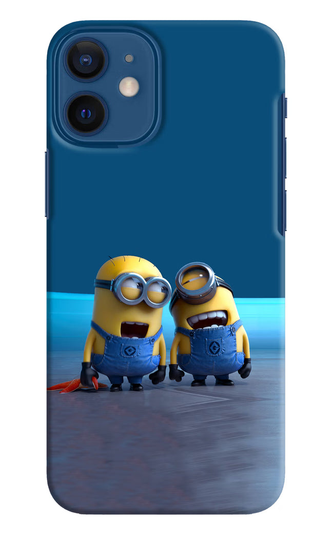 Minion Laughing iPhone 12 Mini Hard Case Back Cover by Casekaro