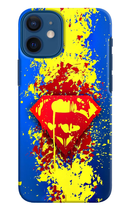 Superman logo iPhone 12 Mini Hard Case Back Cover by Casekaro