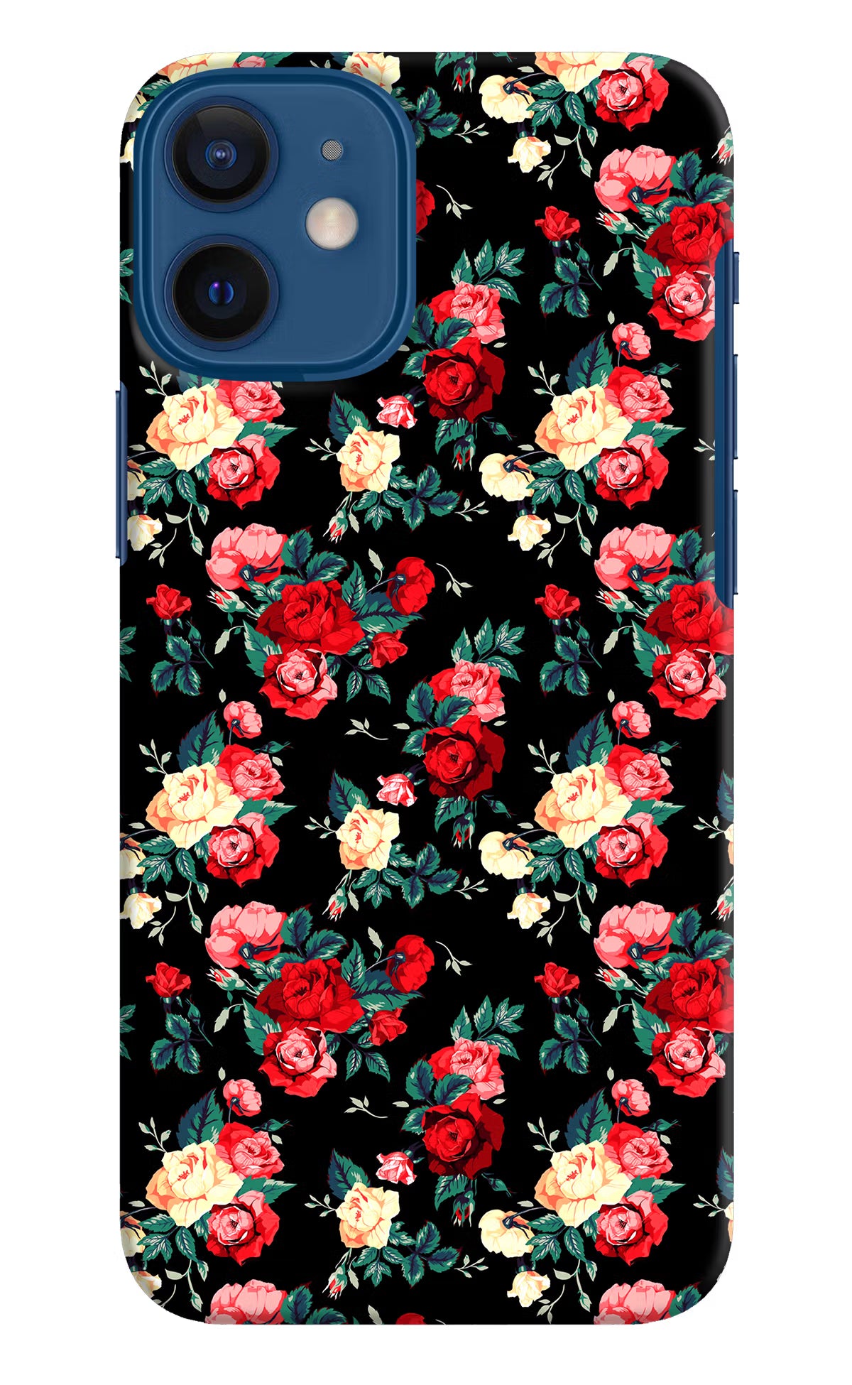 Rose Pattern iPhone 12 Mini Hard Case Back Cover by Casekaro