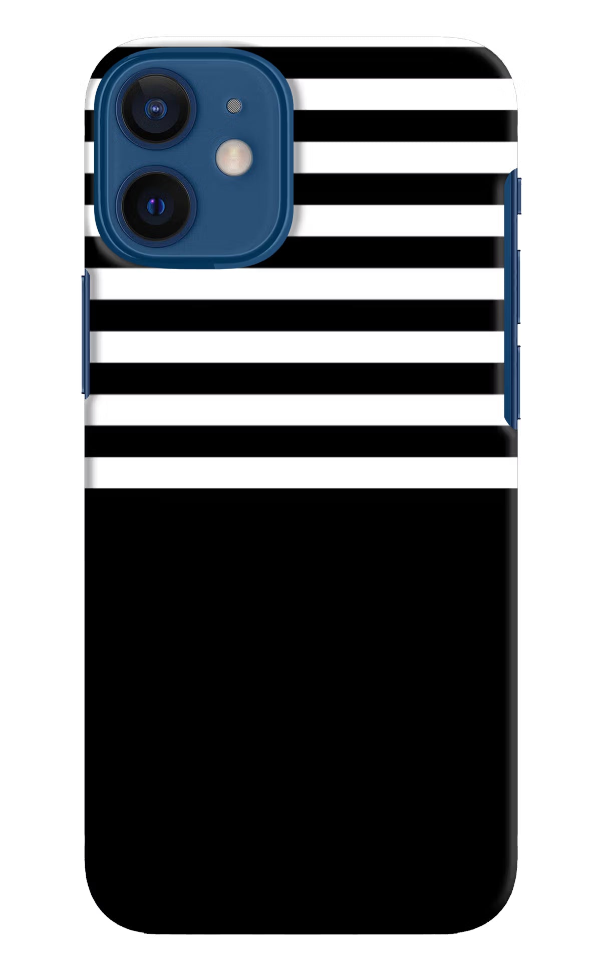 Black and White Print iPhone 12 Mini Hard Case Back Cover by Casekaro