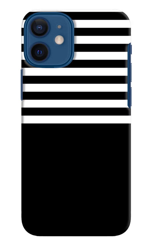 Black and White Print iPhone 12 Mini Hard Case Back Cover by Casekaro