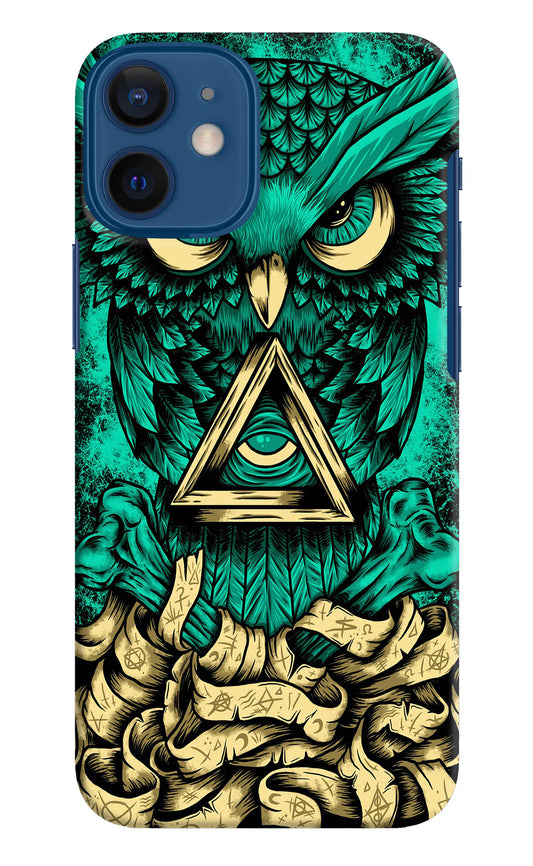 Green Owl iPhone 12 Mini Hard Case Back Cover by Casekaro