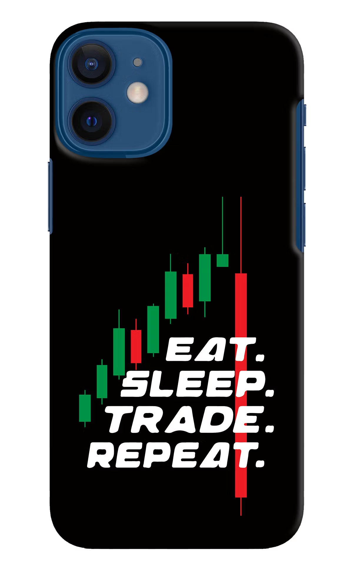 Eat Sleep Trade Repeat iPhone 12 Mini Hard Case Back Cover by Casekaro
