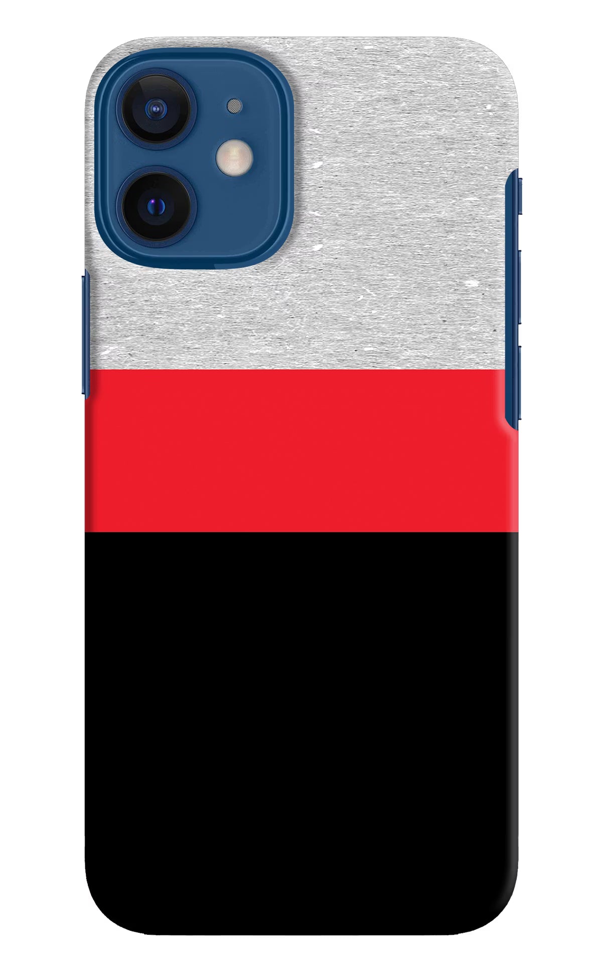 Tri Color Pattern iPhone 12 Mini Hard Case Back Cover by Casekaro