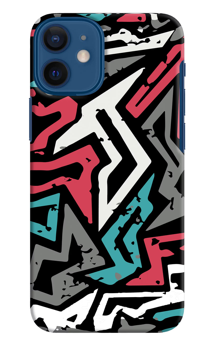 Geometric Graffiti iPhone 12 Mini Back Cover, Hard case
