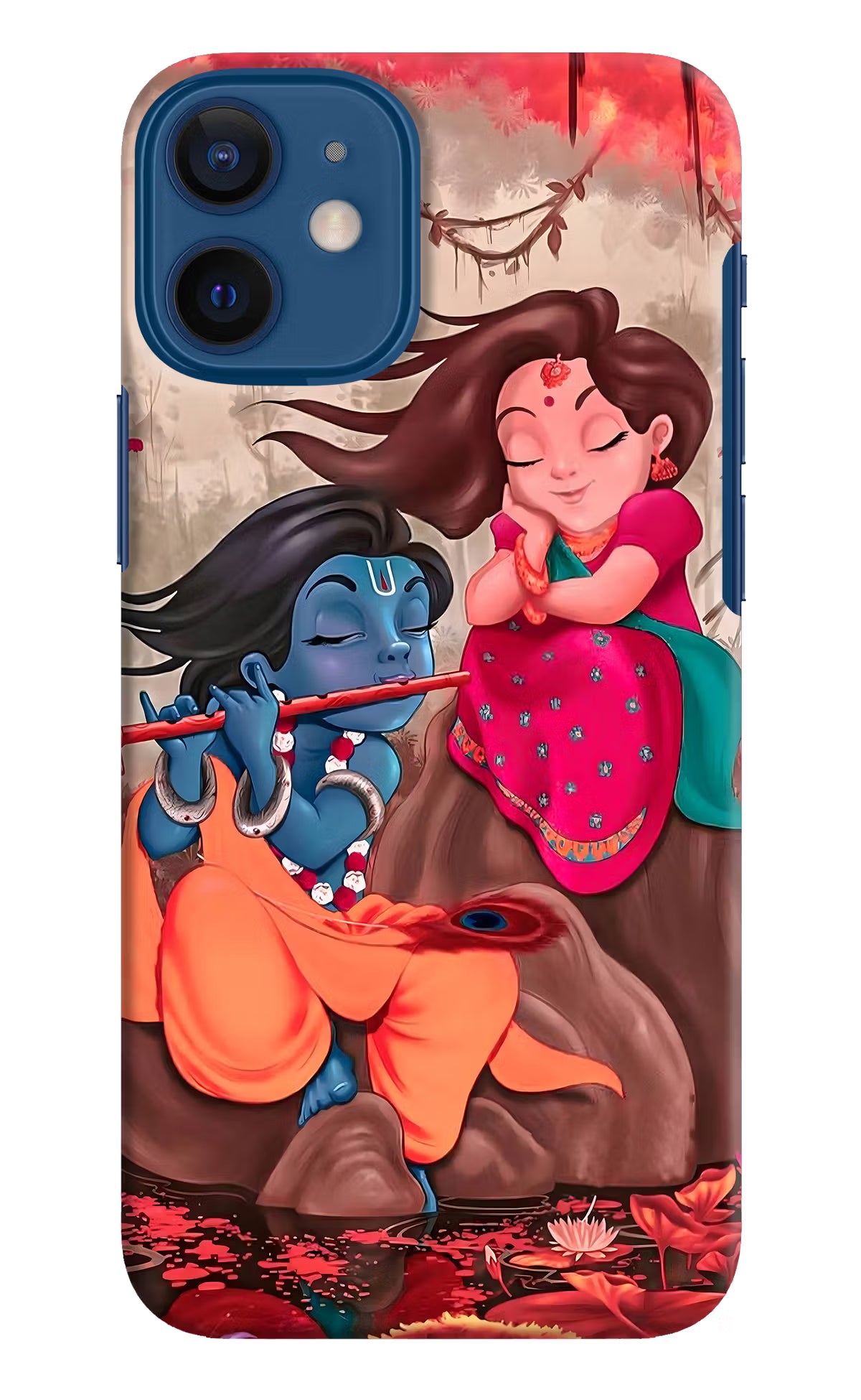 Radhe Krishna iPhone 12 Mini Hard Case Back Cover by Casekaro