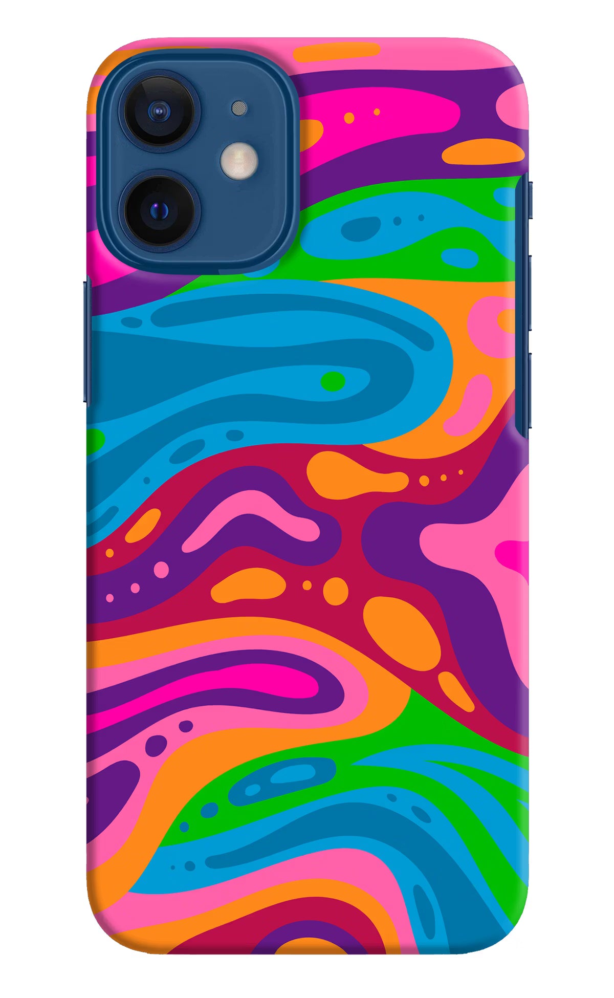 Trippy Pattern iPhone 12 Mini Hard Case Back Cover by Casekaro