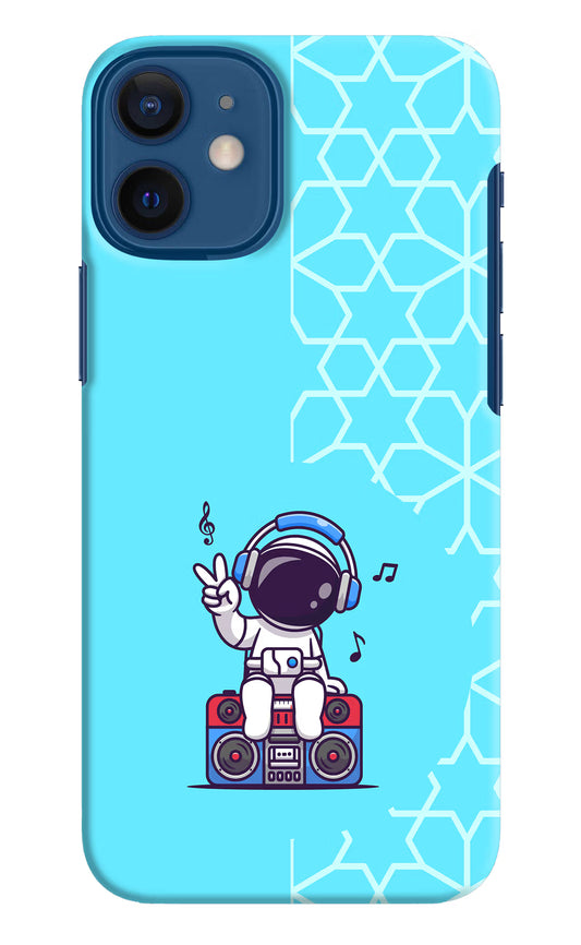 Cute Astronaut Chilling iPhone 12 Mini Hard Case Back Cover by Casekaro