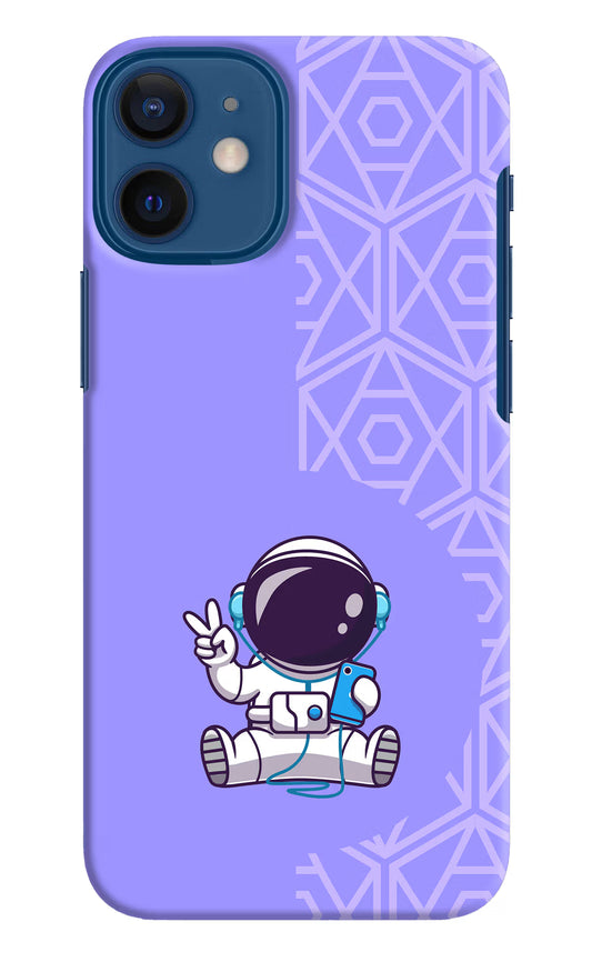 Cute Astronaut Chilling iPhone 12 Mini Hard Case Back Cover by Casekaro